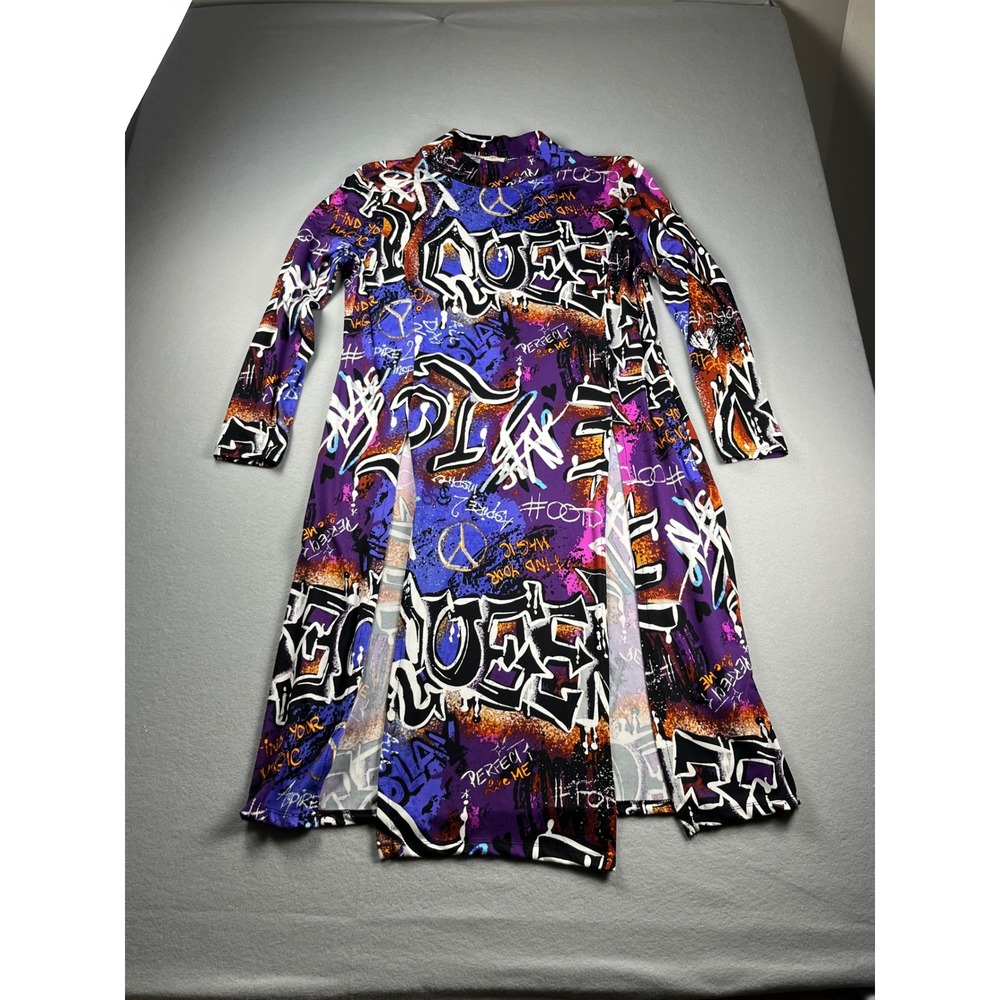 NYC Graffiti print long sleeve tunic top or dress 3X